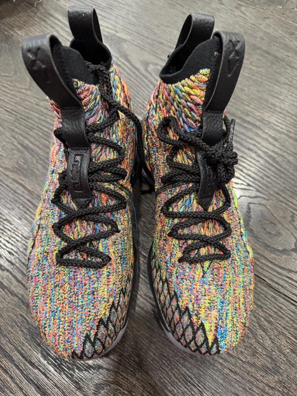 NIKE 'LeBron 15' Four Horsemen Fruity Pebbles Basketball Shoes Youth Sz. 5 - Picture 4 of 11
